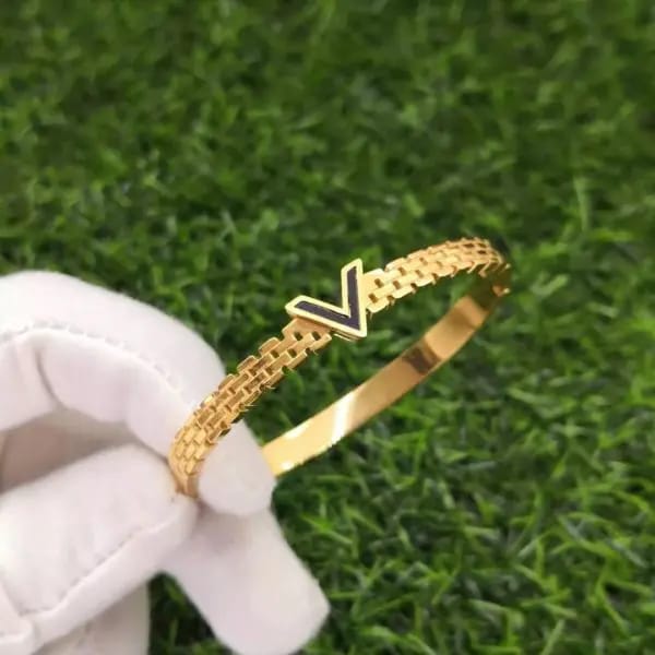 Black V Shaped Bangle